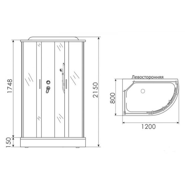 Душевая кабина Erlit ER3512PL-C4 120x80