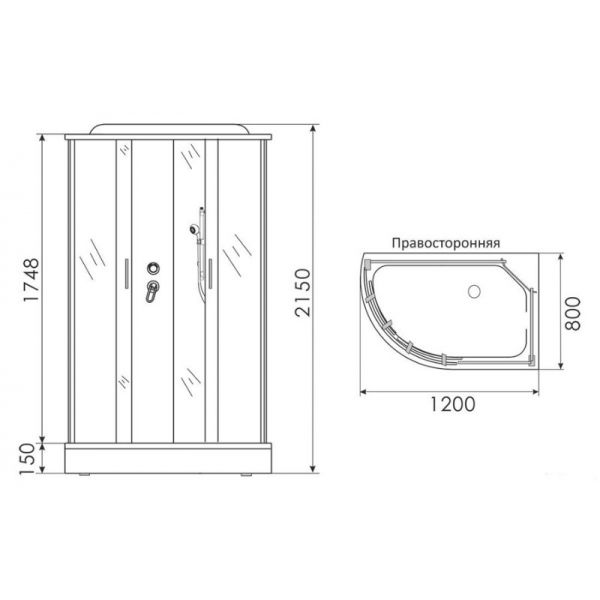 Душевая кабина Erlit ER3512PR-C3 120x80
