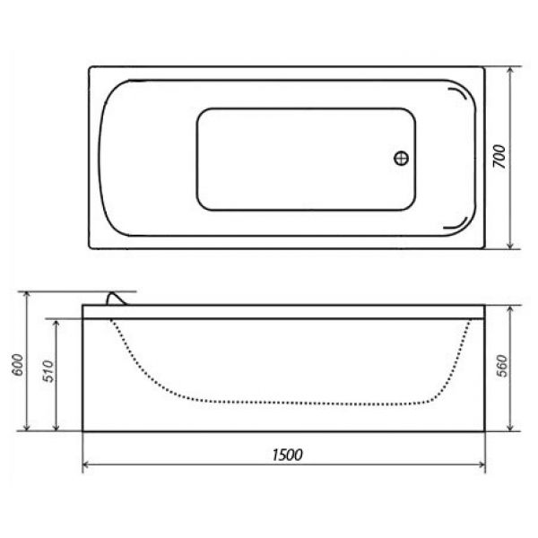 Акриловая ванна Triton СТАНДАРТ 150x70 (сифон)
